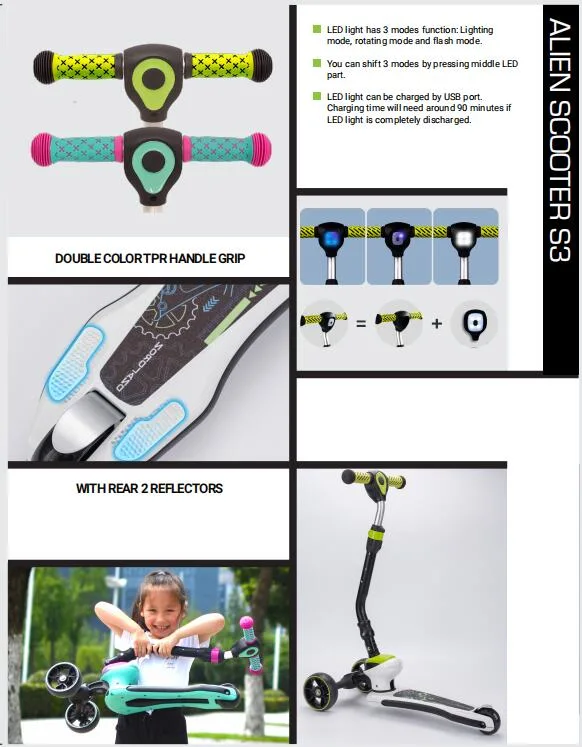 Kids Tri Wheels Scooter Alien Scooter (GS-002DS3)